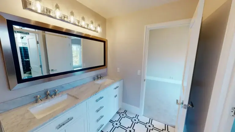 Bathroom from a whole house remodel with a double sink vanity
