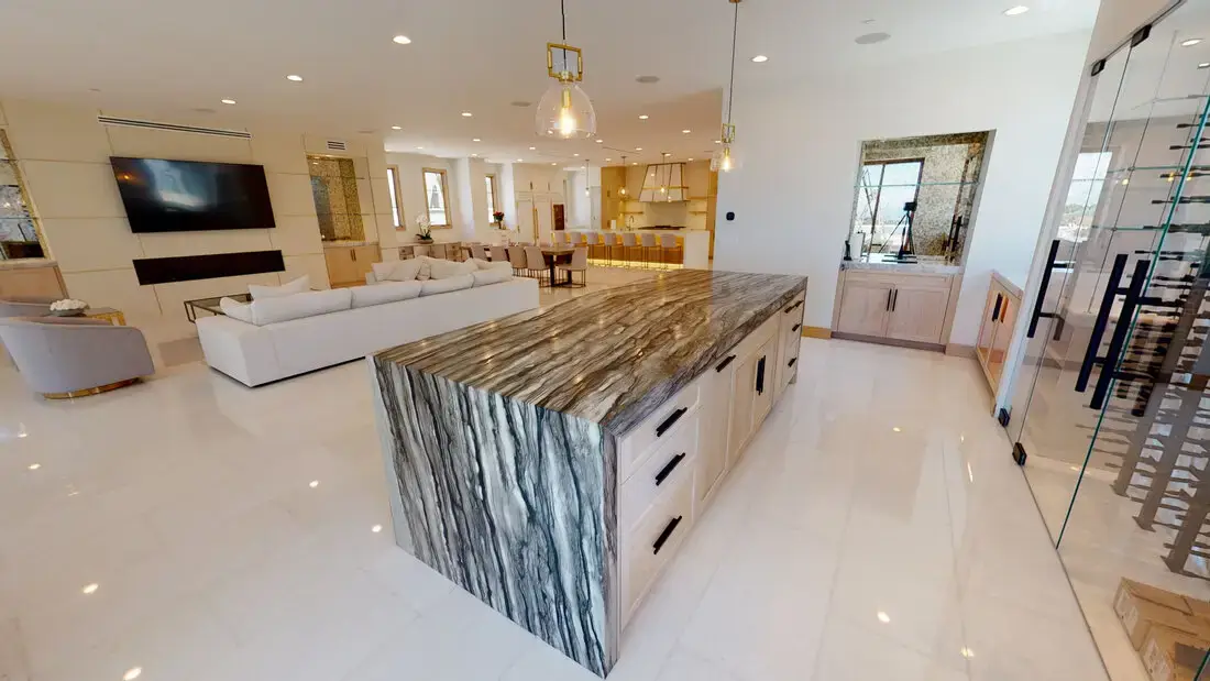 Open concept kitchen and living space