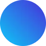 A smooth gradient circle transitioning from blue to purple on a white background.