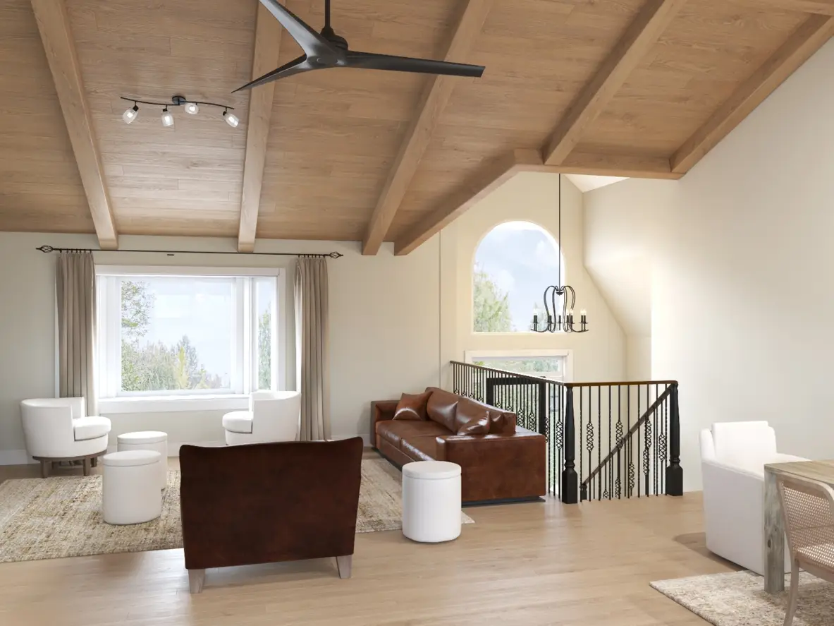 High ceiling living room considered for a loft addition